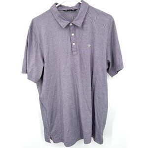 Travis Mathew Shirt Mens Sz XL Purple Striped Golf Polo